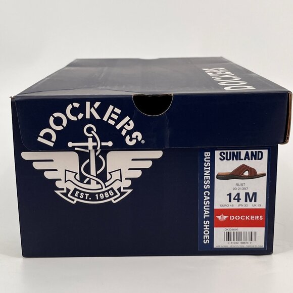 Dockers Sunland Slide Sandals Size 14M Rust Brown Faux Leather Upper Casual - Picture 11 of 11